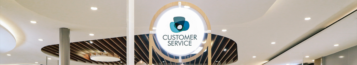 Belmont Forum Customer Service Desk Sign